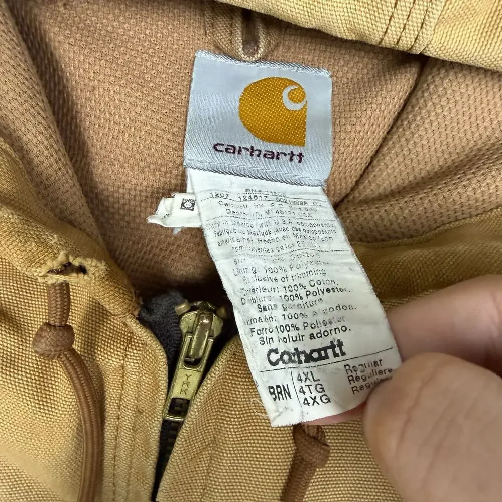 Carhartt J131 brown hooded work wear jacket